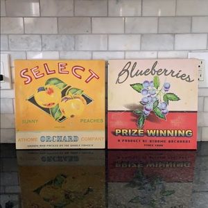 Fruit canvas art wall decor, 11 x 11 inches